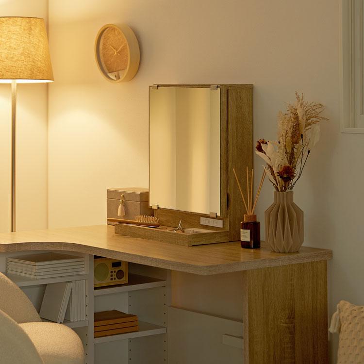 ドレッサーミラー　　卓上ミラー LOWYA 卓上ミラー 卓上ドレッサー ミラー 鏡 卓上 単品 かわいい