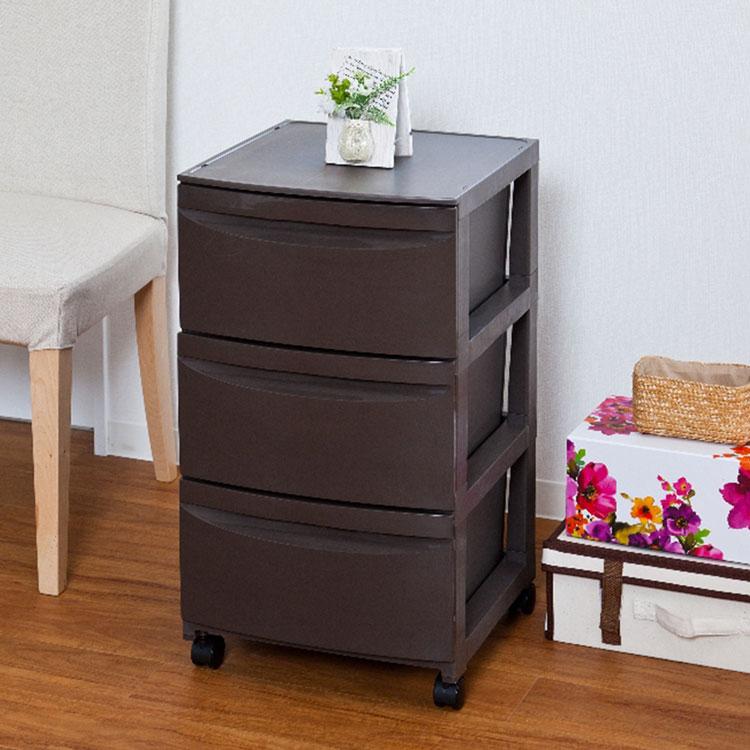 チェスト 3段 幅36cm 衣類収納 キャスター付き 収納ボックス 引き出し