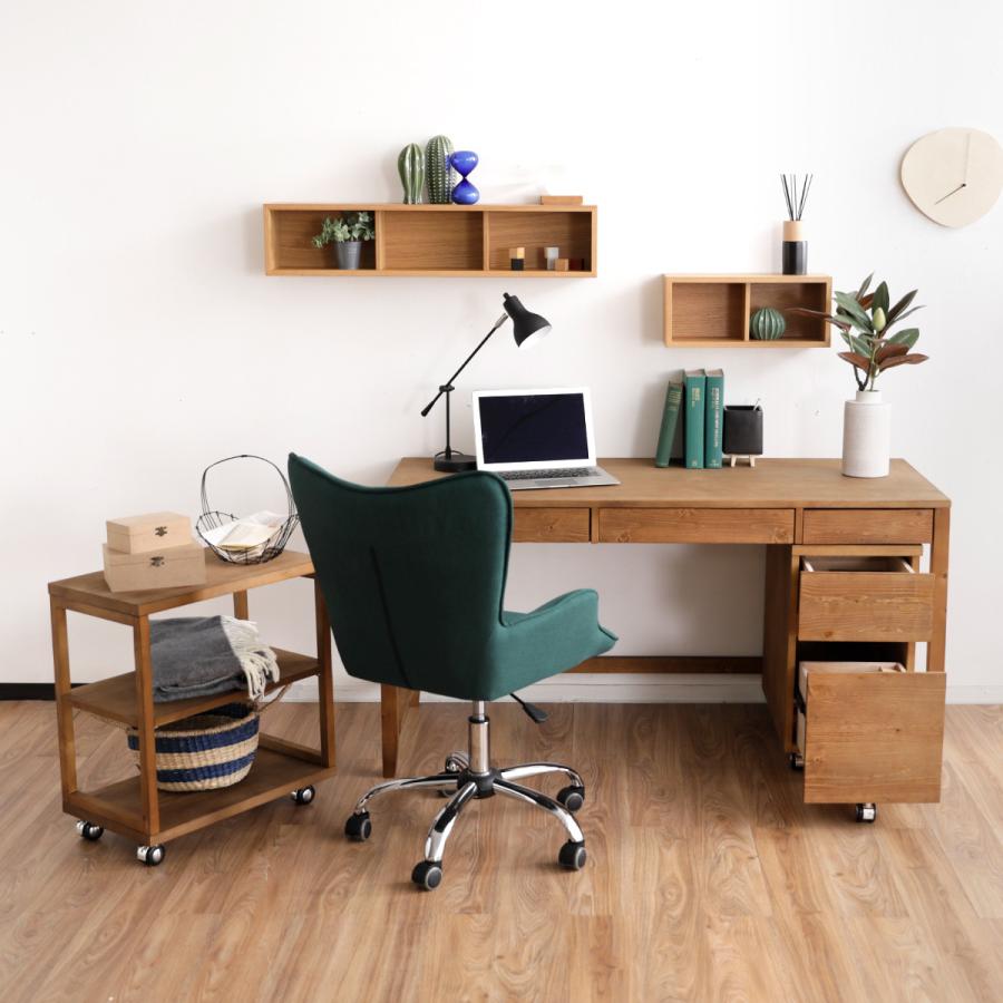 パソコンデスク セット 3点セット 幅140cm 学習机 勉強机 ワゴン ラック ヴィンテージ調 おしゃれ 可動棚 キャスター付き ロウヤ Lowya Paypayモール店 通販 Paypayモール