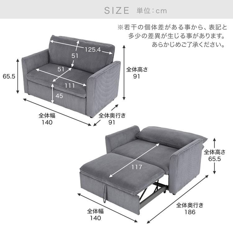 LOWYA（ロウヤ） ソファ ソファー ソファベッド ソファーベッド 2人