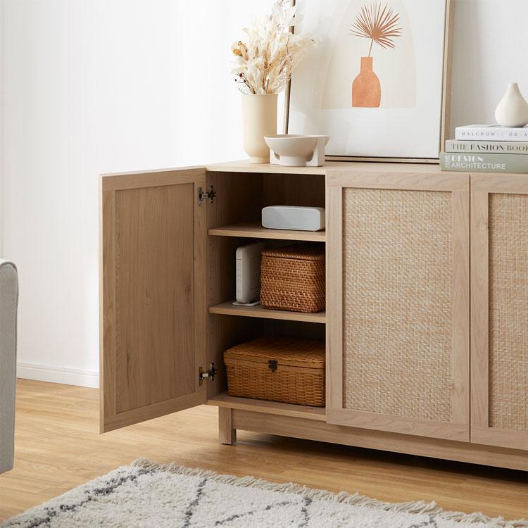 伝統文様 チェスト サイドチェスト サイドボード 麻の葉文様 RW147 LOWYA（ロウヤ） 収納棚 チェスト 120cm 麻調 キャビネット サイド