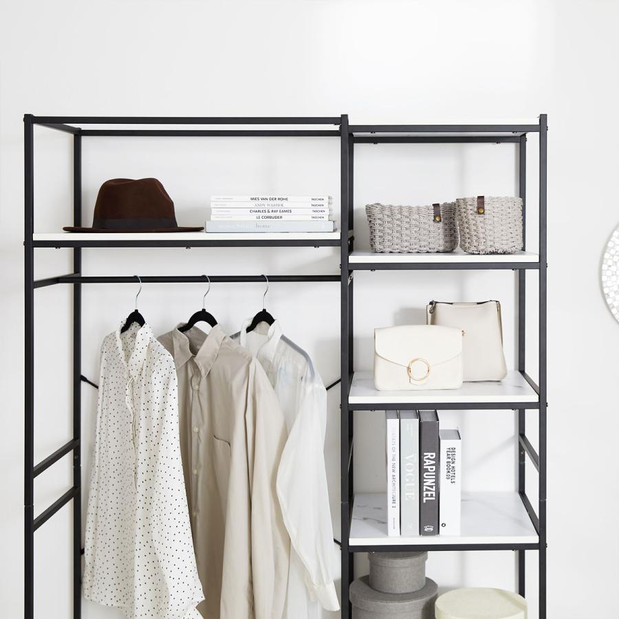 LOWYA ハンガーラック 幅117cm おしゃれ 衣類収納 ナチュラル