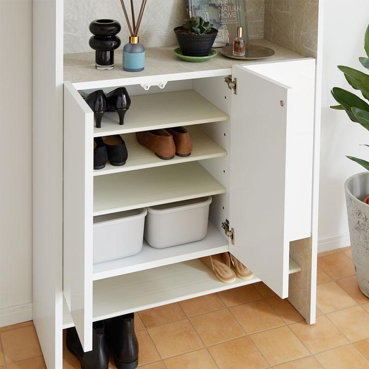 【新品未使用/難あり】LOWYA シューズボックス 収納 可動棚 日本製 玄関 シューズボックス 靴箱 スリム 可動棚 小物置き [幅60] | 【公式