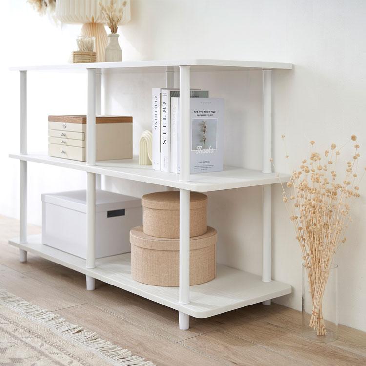 オープンシェルフ 幅121cm 3段 マルチラック ディスプレイシェルフ