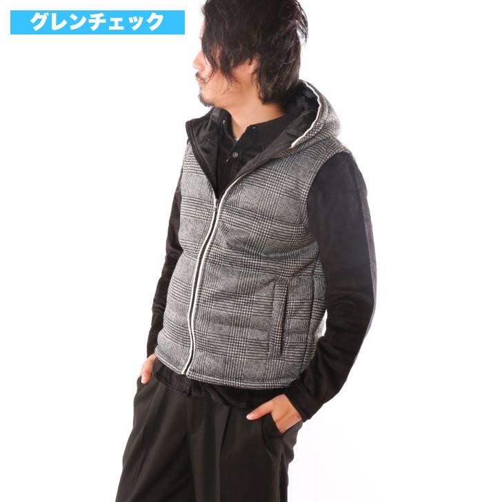 ダウンタッチベスト メンズ ニットフリース ハイネック フード フーデット 杢 グレンチェック柄 グレー ピンク 秋 冬 ベスト アウター お洒落 暖かい 防寒 19 お小遣い節約できる店 ローコス 通販 Yahoo ショッピング