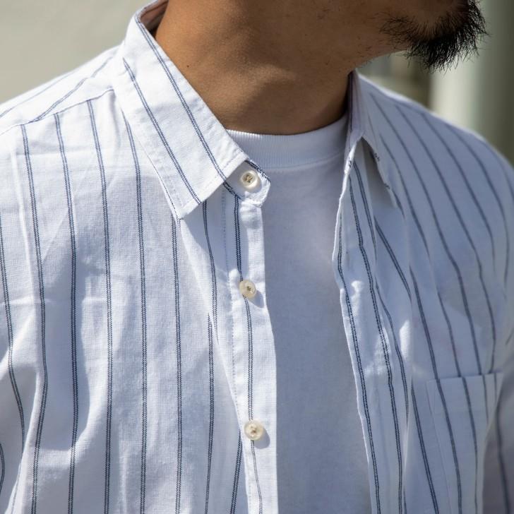 シャツ メンズ 半袖 綿麻 コットン リネン ストレッチ ストライプ 半袖シャツ カジュアルシャツ ストライプシャツ 麻シャツ リネンシャツ ストレッチ シャツ お小遣い節約できる店 ローコス 通販 Yahoo ショッピング