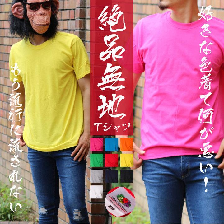半袖tシャツ メンズ クルーネック フルーツオブザルーム トップス カットソー 無地 白 黒 紺 グレー 赤 青 ピンク オレンジ 黄色 送料無料 お洒落 ユニセックス 激安