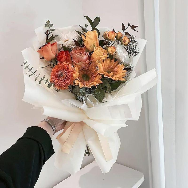 1ロールパッケージ 防水 フラワーラッピングペーパー フラワーブーケ ギフト包装 韓国フラワーショップ用品 ホワイト 防水 フラワーラッピングペーパー フラワーブーケ ギフト包装 韓国フラワーショップ用品 ホワイト