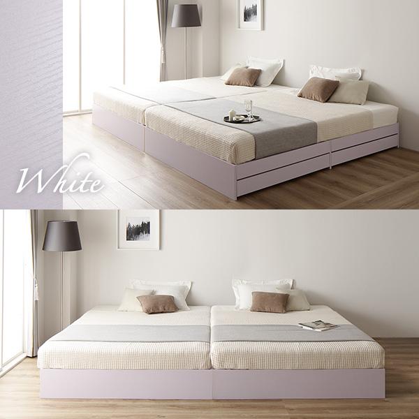 ベッド ホワイト ワイドキング220（S+SD）マットレス付ds-2333078