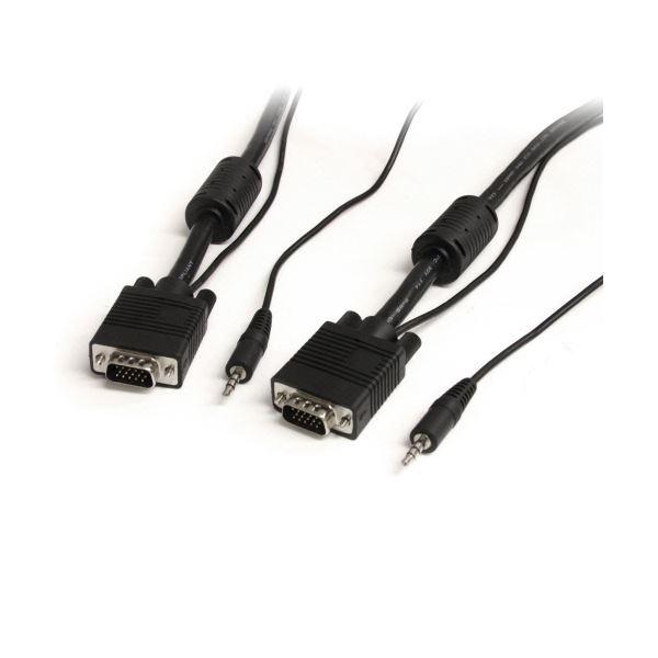 （まとめ）StarTech.com 高解像度VGAケーブル 3.5mmステレオミニプラグ付 7.6m オス/オス MXTHQMM25A 1本 〔×3セット〕