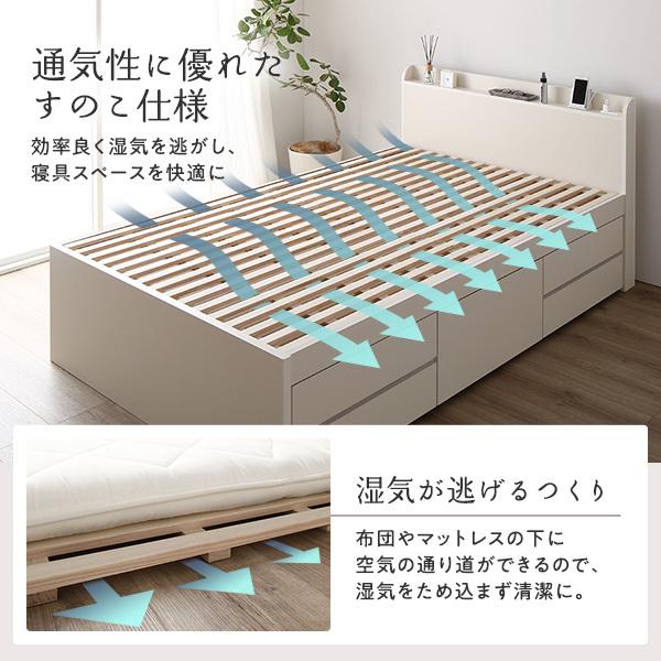 〔組立設置付き〕 収納 ベッド 宮付き ショート丈 シングル 国産ポケットコイルマットレス付き ホワイト 収納付き 棚付き すのこ 日本製〔代引不可〕|lowprice|11