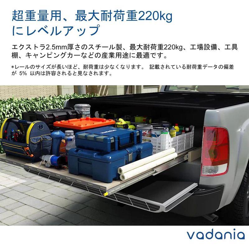 VADANIA　超重量用スライドレール　ロック付き　Heavy　Duty引き出しスライド　工業用　1200mm　VD2576　左右1セット