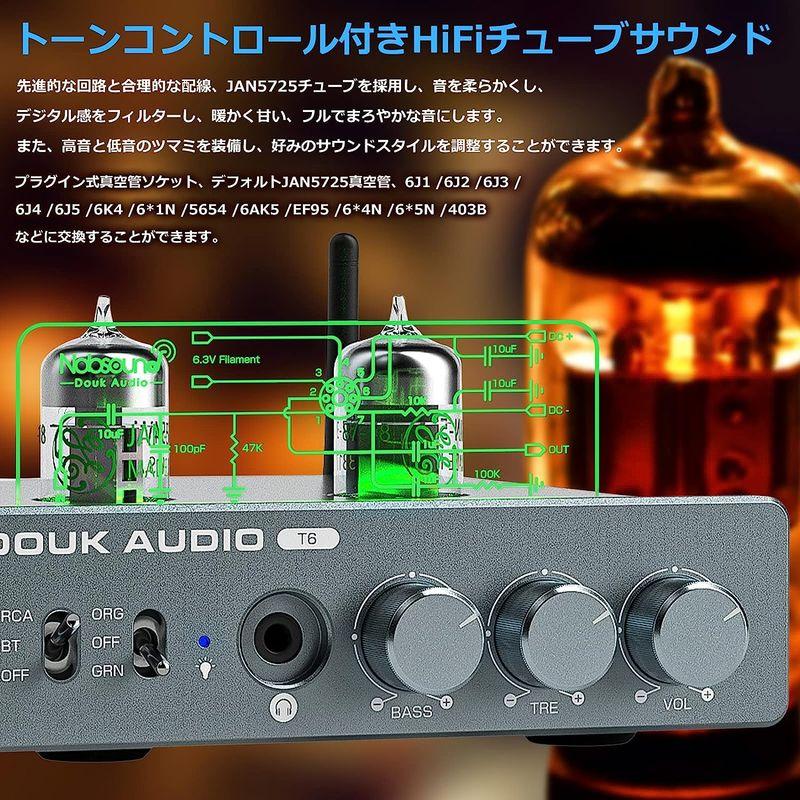 HIFI Bluetooth 5.1 JAN5725 真空管アンプ ステレオ オーディオアンプ レシーバー ヘッドフォンアンプ 80W×2 Bluetooth JAN5725 真空管アンプ ステレオ オーディオアンプ レシーバー ヘッドフォンアンプ 80W×2