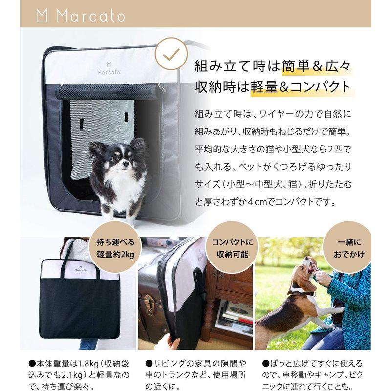MARCATO 折りたたみペットケージ 簡単 組み立て 収納 軽量 コンパクト 防水加工 (L) 折りたたみペットケージ 簡単 組み立て 収納 軽量 コンパクト 防水加工