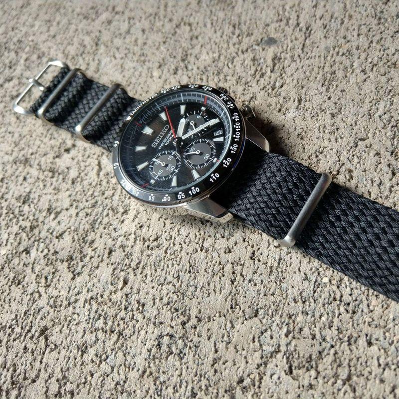 time+ 20mm NATO G10 パーロン ストラップ ミリタリー時計ベルトブラック ブラッシュド :20230713024719 ...