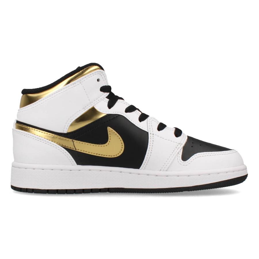 NIKE AIR JORDAN 1 MID GS 【WHITE GOLD】 ナイキ エアジョーダン 1 ミッド GS 海外限定 日本未発売 レディース WHITE/MULTI COLOR/BLACK ホワイト 554725-190｜lowtex-plus｜05