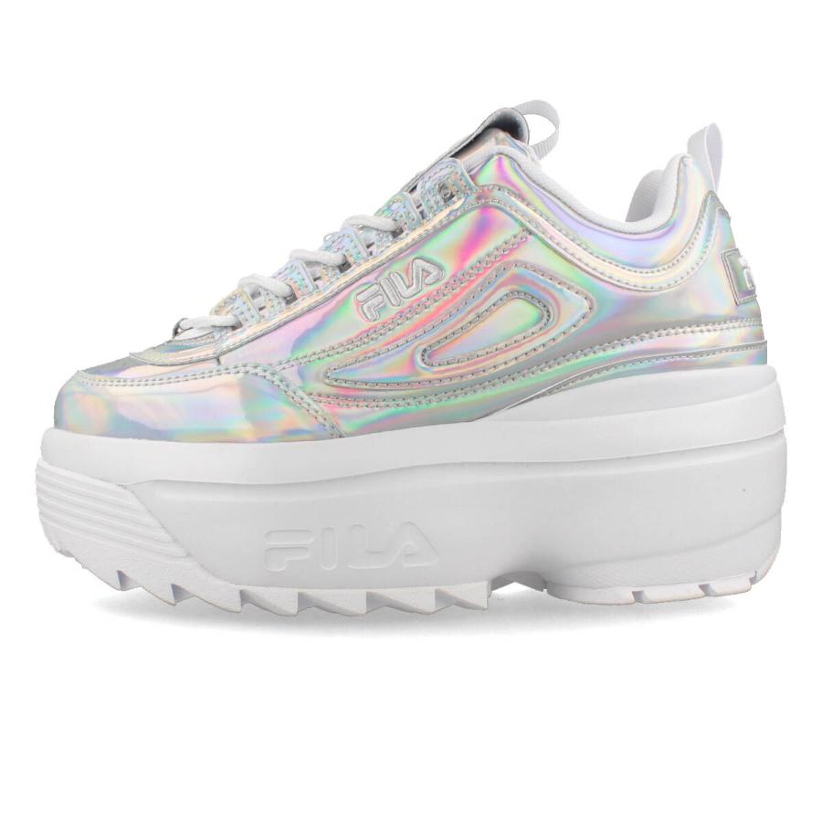 FILA DISRUPTOR II WEDGE フィラ ディスラプター 2 ウェッジ レディース IRIDESCENT/METALLIC SILVER/WHITE シルバー 5XM02319-319｜lowtex-plus｜04