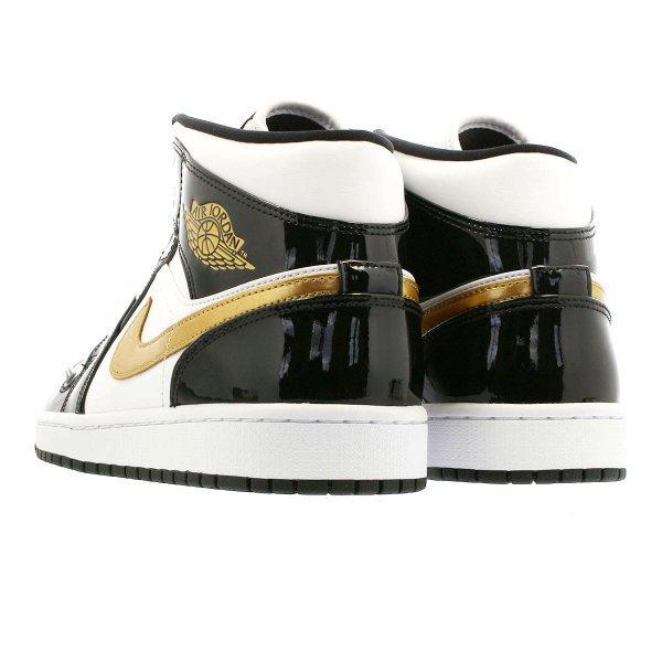 【ビッグサイズ】 NIKE AIR JORDAN 1 MID SE ナイキ エア ジョーダン 1 ミッド SE BLACK/METALLIC GOLD/WHITE 852542-007｜lowtex-plus｜03