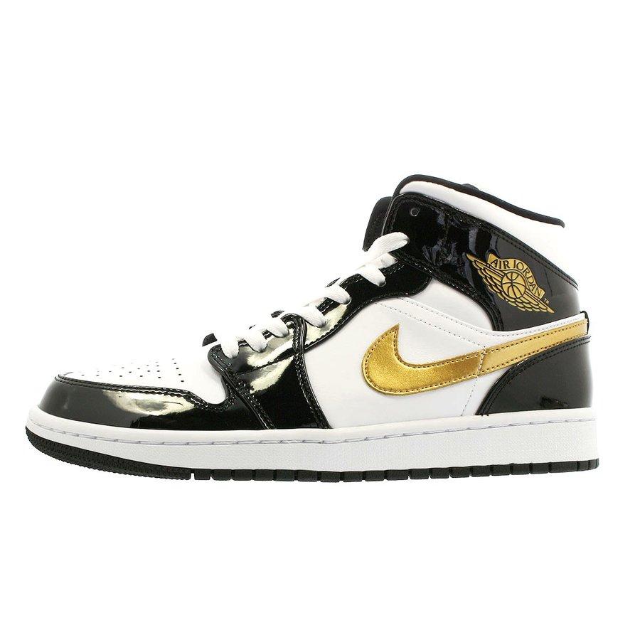 【ビッグサイズ】 NIKE AIR JORDAN 1 MID SE ナイキ エア ジョーダン 1 ミッド SE BLACK/METALLIC GOLD/WHITE 852542-007｜lowtex-plus｜04