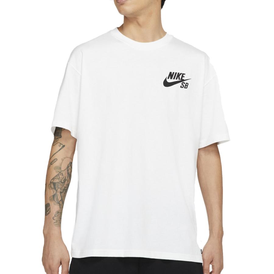 NIKE SB LOGO S/S TEE ナイキ スケートボーディング ロゴ Tシャツ WHITE/BLACK dc7817-100 【追跡可能メール便・日時指定不可】｜lowtex-plus