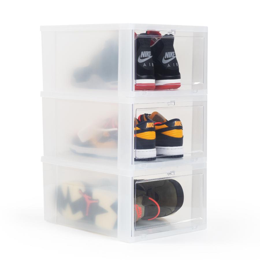 KICKS LAB. SHOE STORAGE BOX 3 BOX キックスラボ シューストレージ ボックス 3BOXセット CLEAR｜lowtex-plus