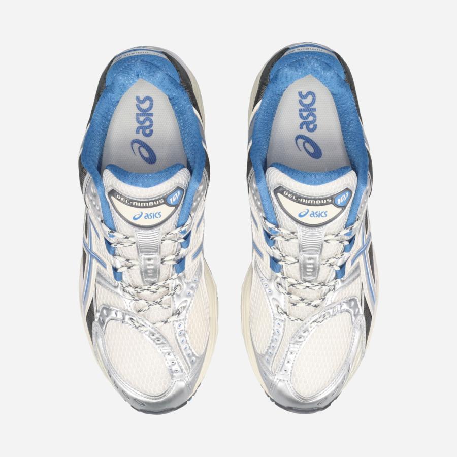 青白天門　アドバンスパーツ付き asics GEL-NIMBUS 10.1 WHITE/RAINY LAKE（アシックス ゲル-ニンバス