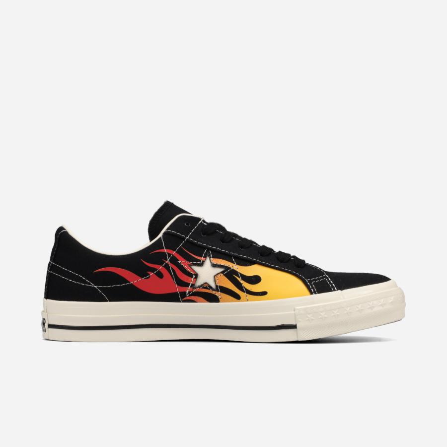 CONVERSE ONE STAR AGED CANVAS IGNT コンバース ワンスター エイジド キャンバス イグナイト メンズ レディース BLACK/RED FLAME ブラック 33703370 | ONE STAR | 04