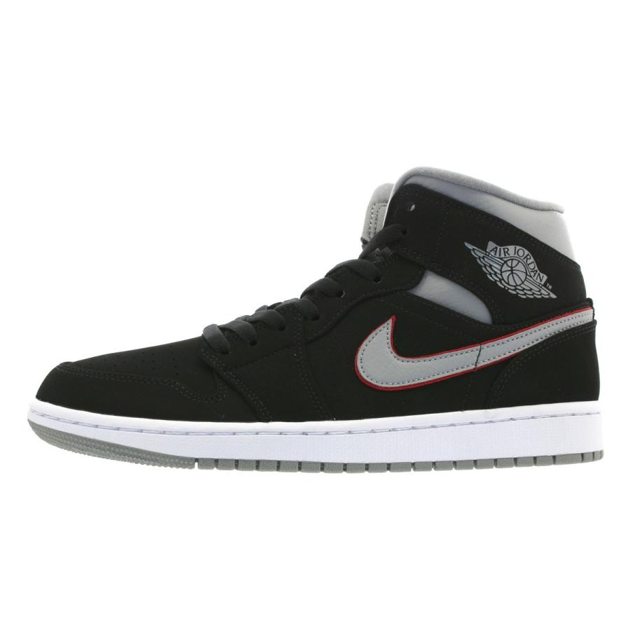 jordan 1 mid black grey red