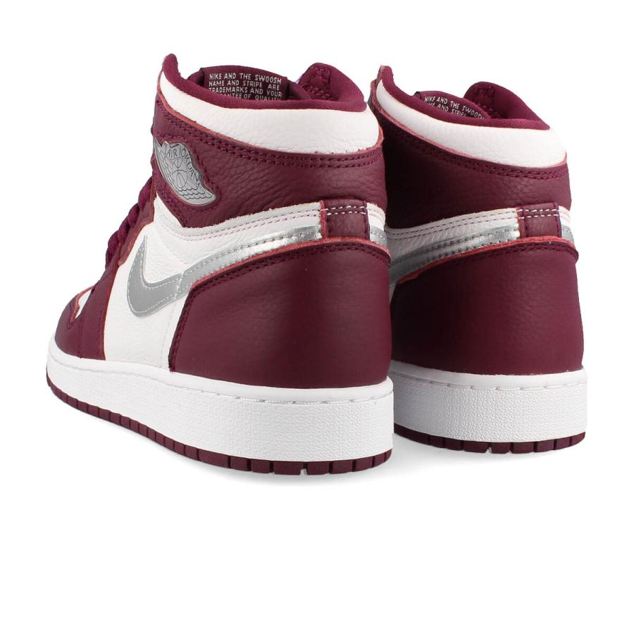 NIKE AIR JORDAN 1 RETRO HIGH OG GS ナイキ エア ジョーダン 1 レトロ ハイ OG GS BORDEAUX/METALLIC SILVER/WHITE ボルドー シルバー ホワイト｜lowtex｜03