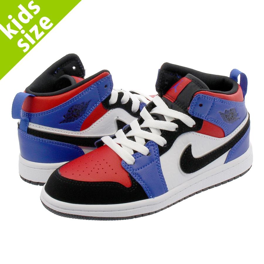 キッズサイズ 16 22cm Nike Air Jordan 1 Mid Ps Top3 ナイキ エア ジョーダン 1 ミッド Ps White Black Hyper Royal 640734 124 640734 124 Lowtex 通販 Yahoo ショッピング
