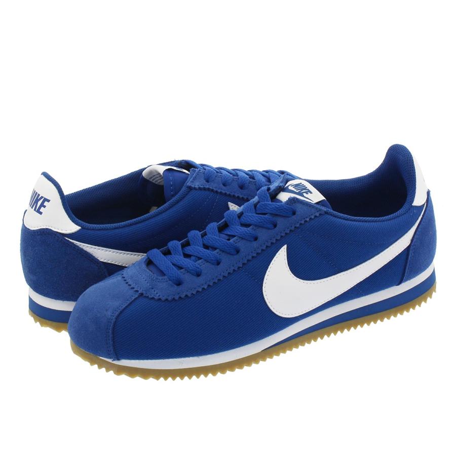 nike classic cortez nylon white gym blue