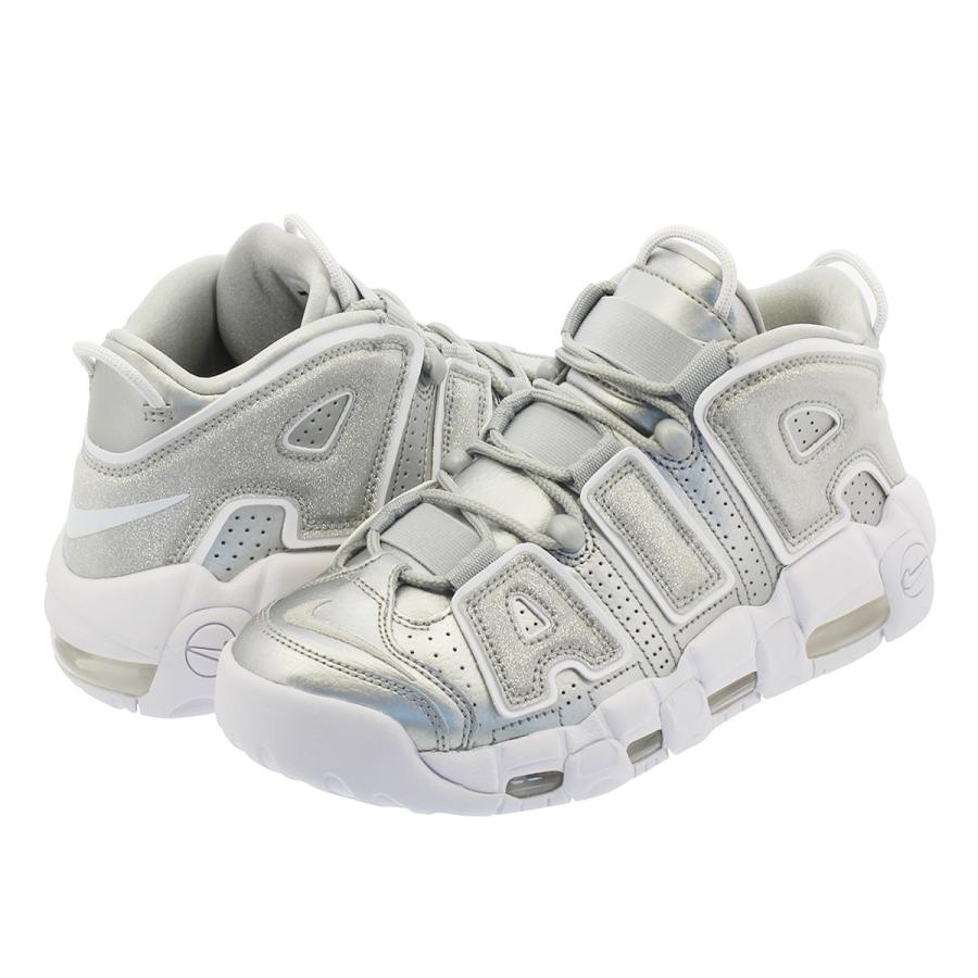 nike uptempo metallic silver