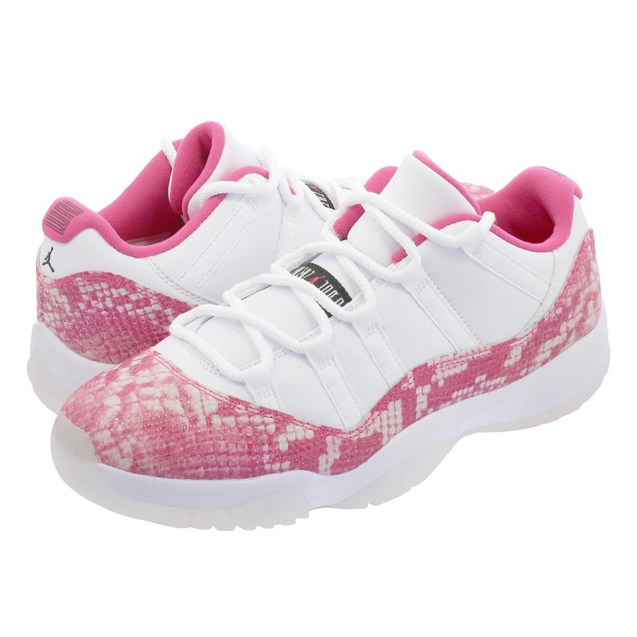 pink and white snakeskin jordans