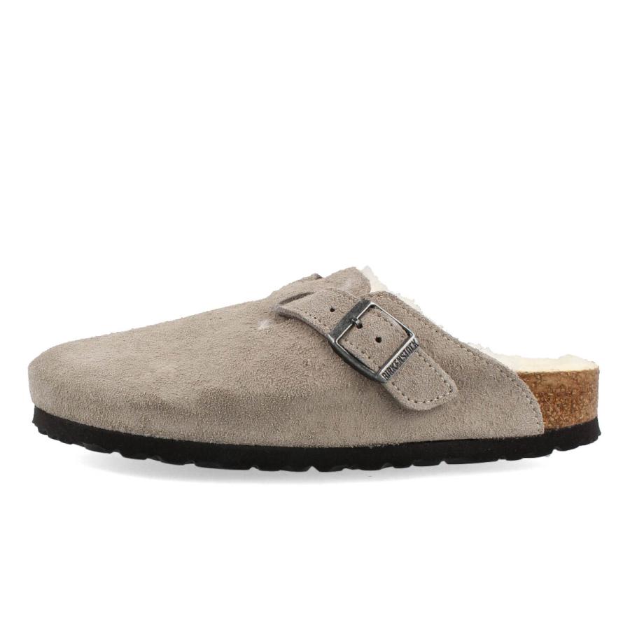 BIRKENSTOCK BOSTON SHEARLING ナローフィット ビルケンシュトック ボストン シアリング レディース サンダル STONE COIN グレー 1017651｜lowtex｜04