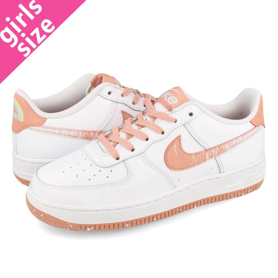 NIKE AIR FORCE 1 LV8 GS ナイキ エア フォース 1 LV8 GS WHITE/AURA/LIGHT MADDER ROOT dm0985-100｜lowtex