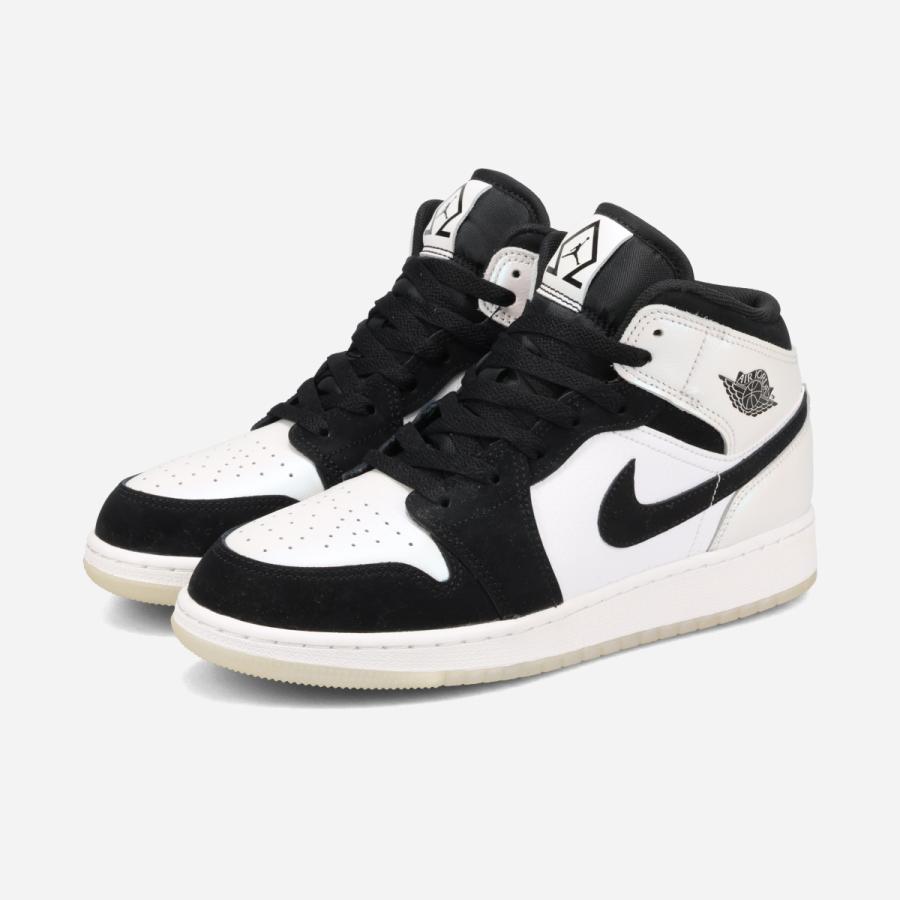 NIKE AIR JORDAN 1 MID SE GS ナイキ エア ジョーダン 1 ミッド SE GS WHITE/BLACK/MULTI COLOR dn4321-100｜lowtex