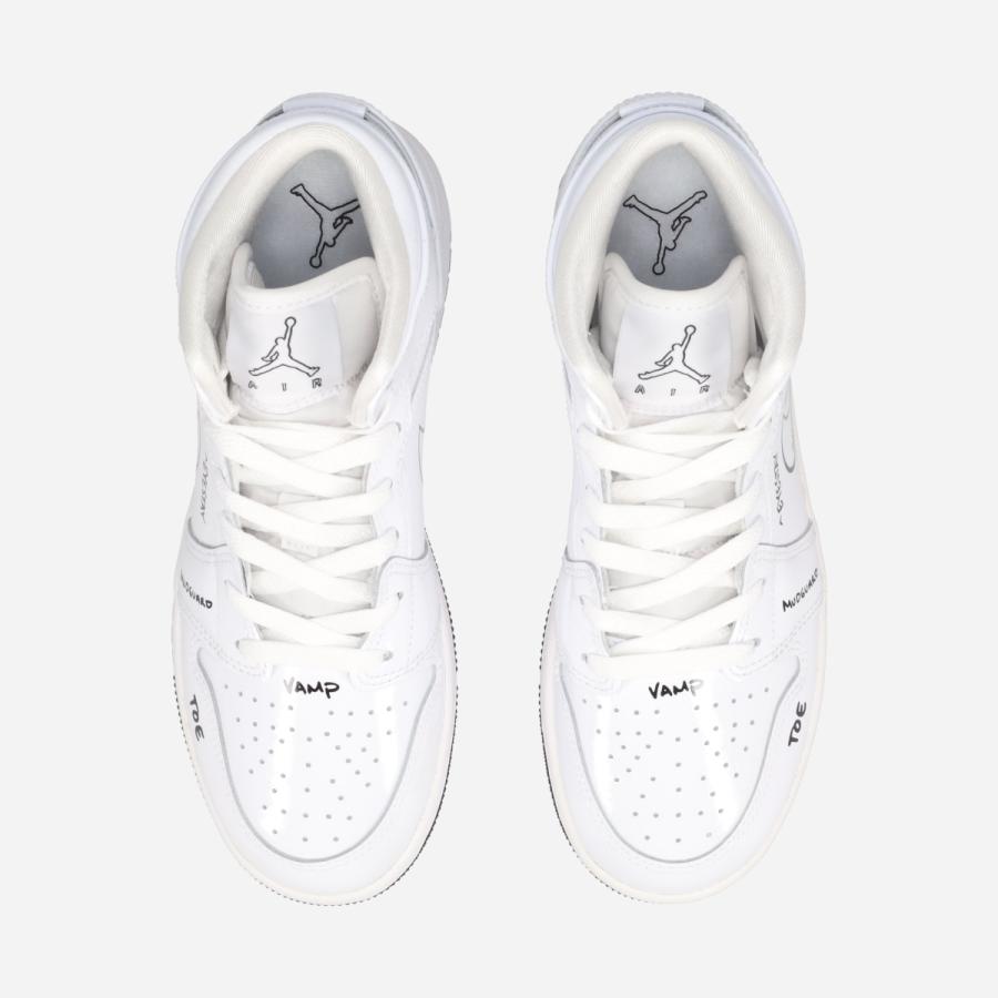 【20,000円均一SALE】 NIKE AIR JORDAN 1 MID GS 【SCHEMATIC】 ナイキ エアジョーダン 1 ミッド GS 海外限定 日本未発売モデル ホワイト DQ1864-100の画像