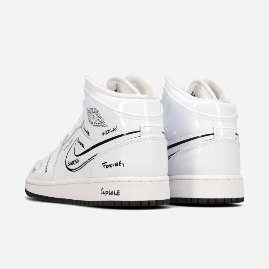 【20,000円均一SALE】 NIKE AIR JORDAN 1 MID GS 【SCHEMATIC】 ナイキ エアジョーダン 1 ミッド GS 海外限定 日本未発売モデル ホワイト DQ1864-100の画像