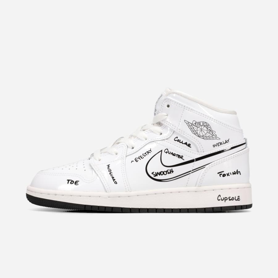 【20,000円均一SALE】 NIKE AIR JORDAN 1 MID GS 【SCHEMATIC】 ナイキ エアジョーダン 1 ミッド GS 海外限定 日本未発売モデル ホワイト DQ1864-100の画像