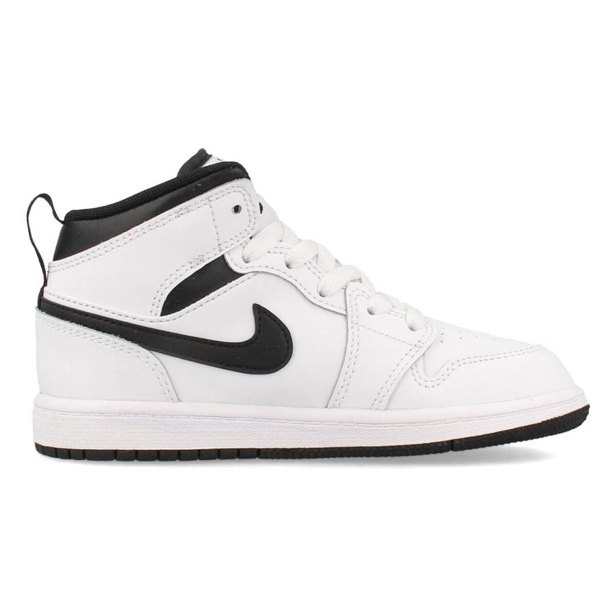 NIKE AIR JORDAN 1 MID PS ナイキ エア ジョーダン 1 ミッド PS キッズ 子ども WHITE/BLACK/WHITE ホワイト DQ8424-132｜lowtex｜05