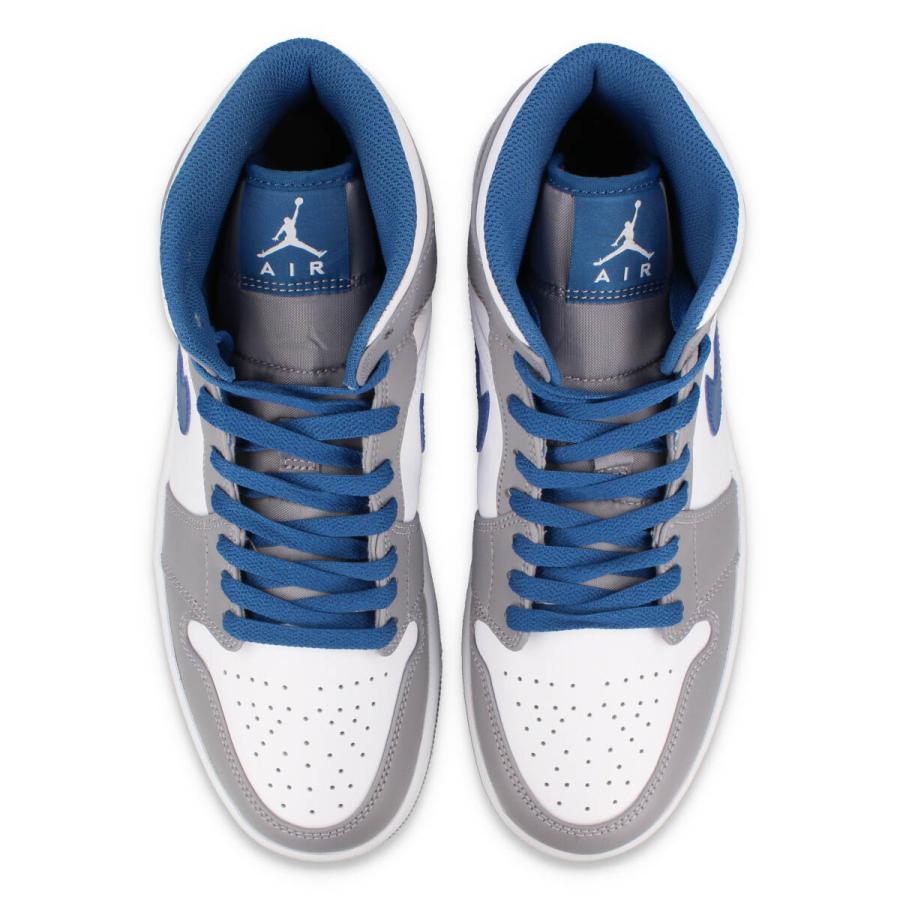 NIKE AIR JORDAN 1 MID ナイキ エア ジョーダン 1 ミッド CEMENT GREY/WHITE/TRUE BLUE グレー ホワイト ブルー｜lowtex｜02