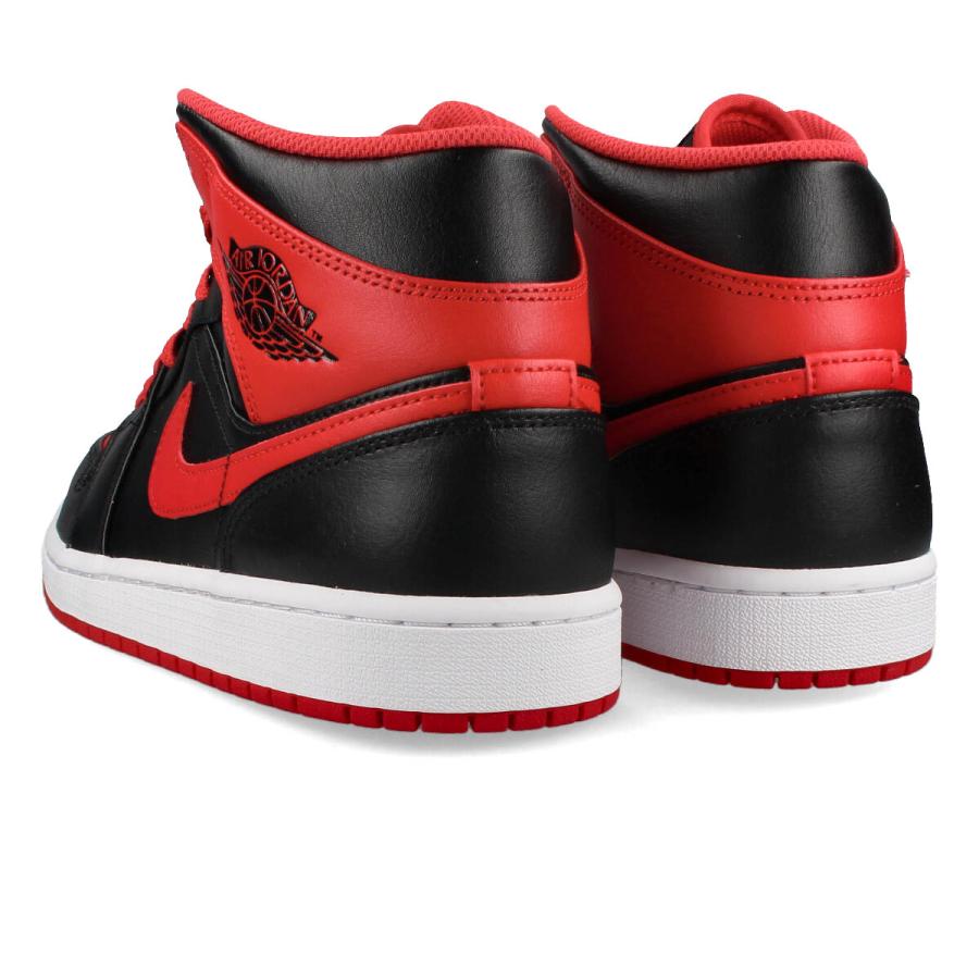 NIKE AIR JORDAN 1 MID ナイキ エア ジョーダン 1 ミッド メンズ BLACK/FIRE RED/WHITE ブラック レッド｜lowtex｜03