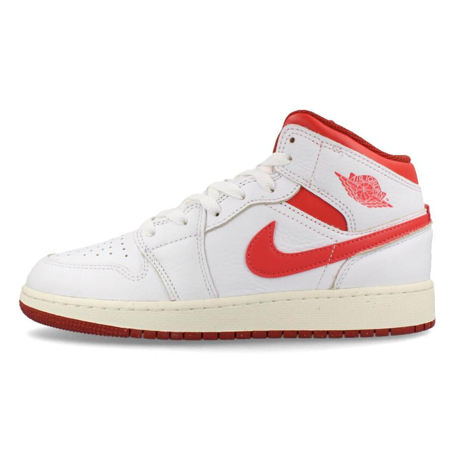 NIKE AIR JORDAN 1 MID SE GS ナイキ エア ジョーダン 1 ミッド 海外限定 日本未発売モデル レディース WHITE/DUNE RED/SAIL/LOBSTER ホワイト FJ3464-160｜lowtex｜04