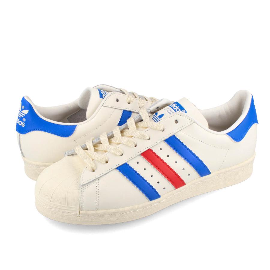 Adidas superstar 80s clearance white blue red