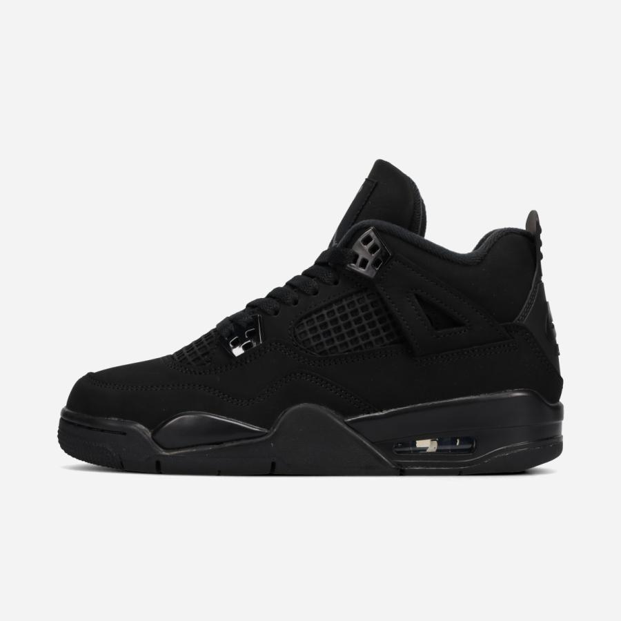 NIKE AIR JORDAN 4 RETRO OG GS -BLACK CAT- ナイキ エア ジョーダン 4 レトロ OG GS -ブラック キャット- レディース BLACK ブラック IB4171-010の画像