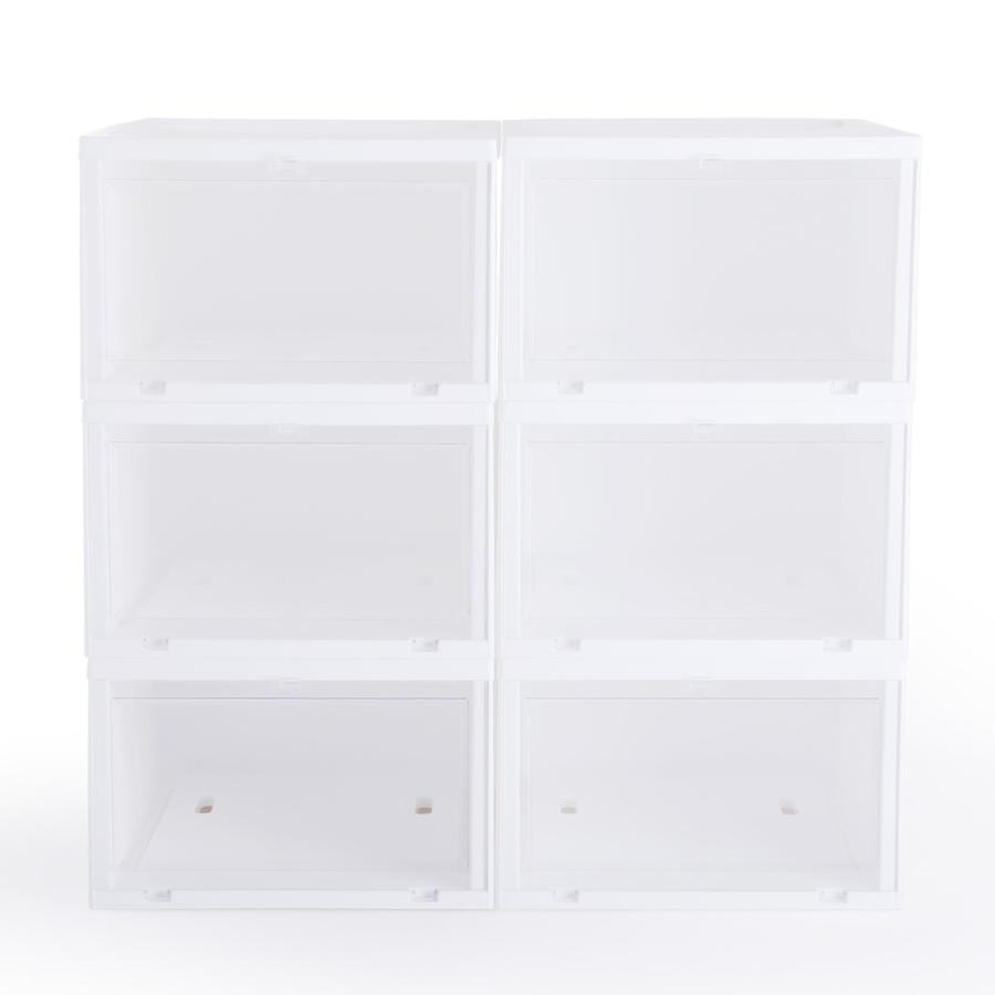 シューズBOX (ホワイト) シューズボックス シューズラック 6 BOXセット キックスラボ KICKS LAB