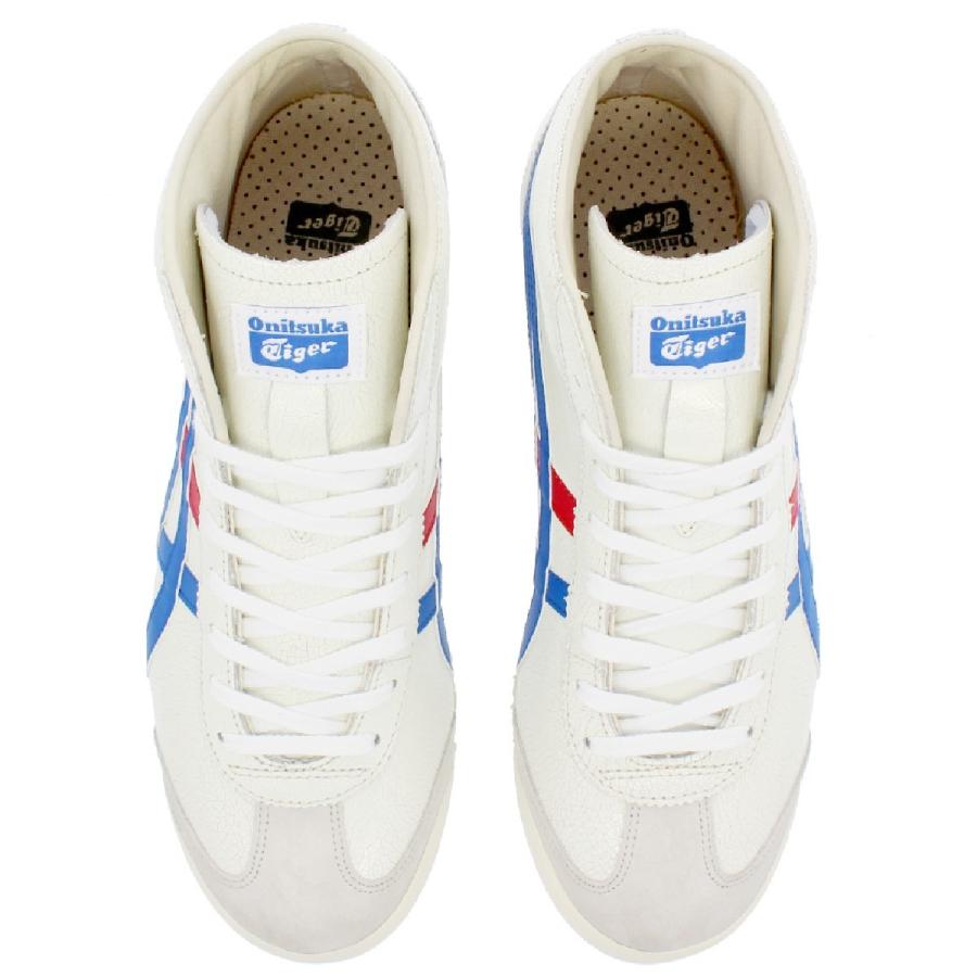 スニーカー オニツカタイガー メンズ レディース メキシコ ミッド ランナー Onitsuka Tiger MEXICO MID RUNNER WHITE/BLUE/RED｜lowtex｜02