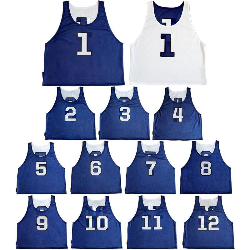 ⭐️完成品⭐️ ATHLETIC MART ビブス(リバーシブル)1?12番 裏表/前後ろ番号付 12枚セット収納メッシュバッグ付全4カラー ビブス男女フリ 【N2464632970】(13283円)
