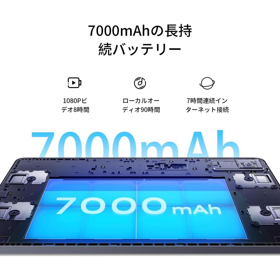 Android13 10インチ タブレット I10Pro T606 8GB(4GB+4GB)RAM+128GB+1TB拡張 8コアCPU In-Cellディスプレイ 7000mAh大容量バッテリー｜lperfect｜05