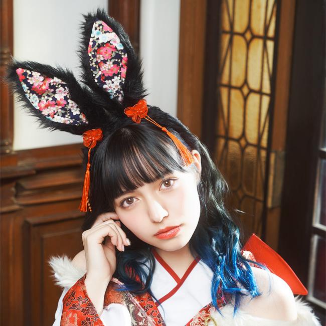 和柄カチューシャ 黒うさぎ 909491 |  | 03